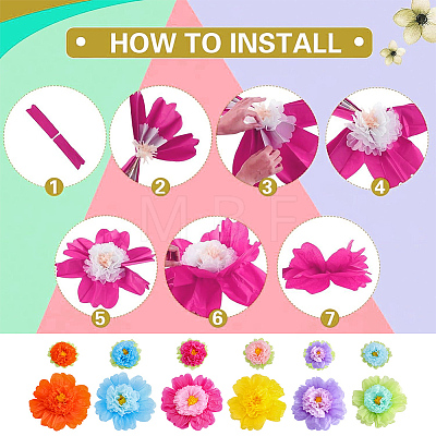 Paper Flower Ball Pendant Decorations DIY-AR0005-36-1