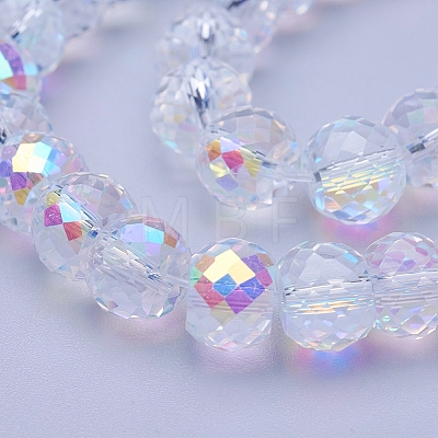 Electroplate Transparent Glass Beads Strands X-EGLA-E047-D01-1