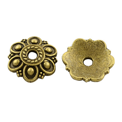 Tibetan Style Alloy Flower Bead Caps TIBE-5215-AB-FF-1