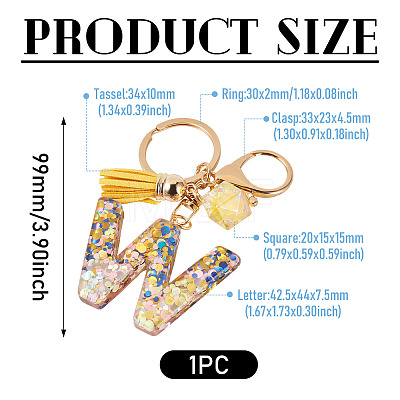 Alloy Resin Polygon Keychains KEYC-TADJ0002-03G-W-1