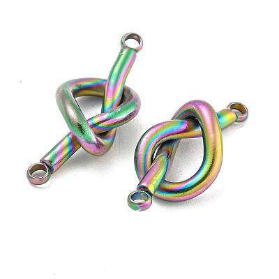 304 Stainless Steel Knot Links Connector Charms STAS-K290-02MC-1