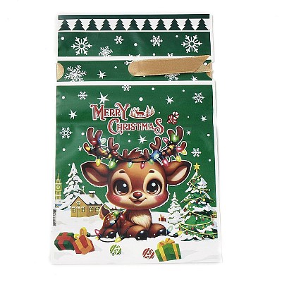 Christmas Deer Plastic  Packing Pouches Drawstring Bags ABAG-Q053-05A-1