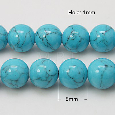 Synthetic Turquoise Beads Strands TURQ-H038-8mm-XXS09-1