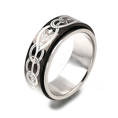 201 Stainless Steel Rotating Finger Rings SA-K003-04A-EB-1