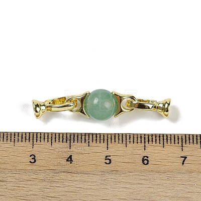 Natural Green Aventurine with Brass Fold Over Clasps G-G141-03G-10-1