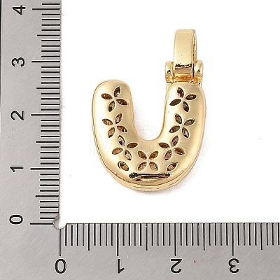 Brass Micro Pave Cubic Zirconia Pendants ZIRC-P121-01G-U-1