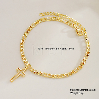 Hollow Cross Alloy Charm Bracelets WG9D531-01-1