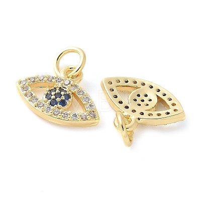 Brass Micro Pave Cubic Zirconia Charms KK-U056-28G-1