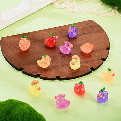 12Pcs 6 Style Fuuny Luminous Resin Vegetable Duck Diaplay Decoration RESI-TAD0001-03-1