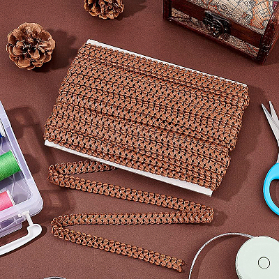 Braided PU Imitation Leather Ribbon OCOR-WH0074-88C-1