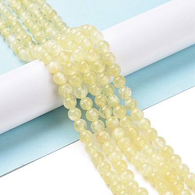 Electroplated Natural Yellow Selenite Beads Strands G-N328-025C-03-1-1