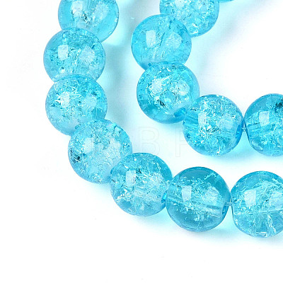 Spray Painted Crackle Transparent Glass Beads Strands X-CCG-Q001-8mm-06-A-1
