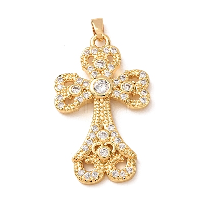 Brass Micro Pave Cubic Zirconia Pendants CU-CBA2F11-17G-1