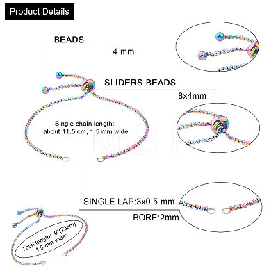 Stainless Steel Slider Bracelet/Bolo Bracelet Making MAK-CJ0002-02-1