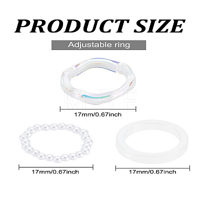 1 Set Acrylic Finger Rings for Women RJEW-LP0008-18A-1