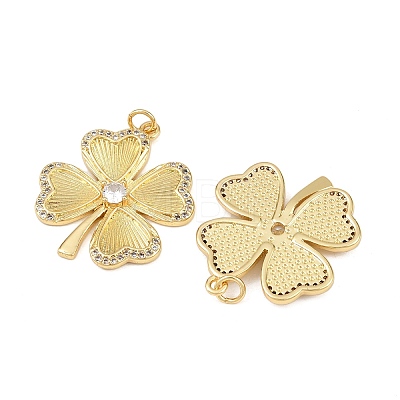 Brass Cubic Zirconia Pendants X-KK-L251-54G-1