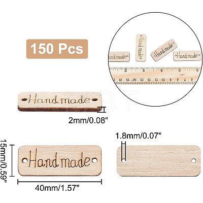 150Pcs Unfinished Wood Connector Charms FIND-HY0001-19-1