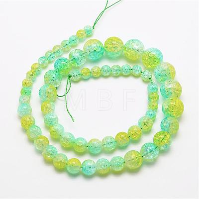 Natural Crackle Quartz Graduated Beads Strands G-F483-01-1