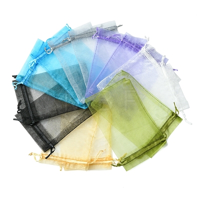 50Pcs Organza Bags Jewellery Storage Pouches Wedding Favour Party Mesh Drawstring Gift OP-FS0001-05F-1