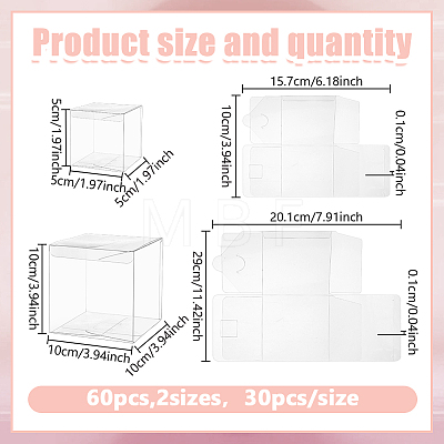 60Pcs 2 Styles Transparent Plastic PVC Box Gift Packaging CON-GO0001-21-1