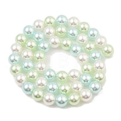 Baking Painted Pearlized Glass Pearl Round Bead Strands PEAR-H019-02C-08-1