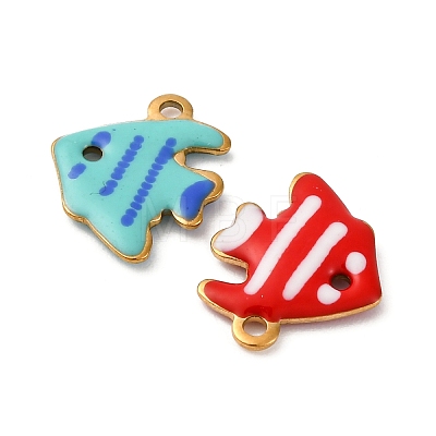 304 Stainless Steel Enamel Charms STAS-Q363-14F-G-1