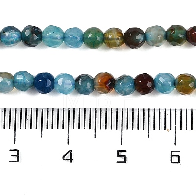 Faceted Natural Agate Round Beads Strands G-E318C-4mm-10-1