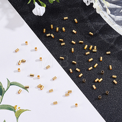 300Pcs 201 Stainless Steel Crimp Beads STAS-BBC0009-77C-1