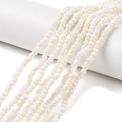 Electroplate Glass Faceted Rondelle Beads Strands EGLA-D020-3x2mm-05-B-1