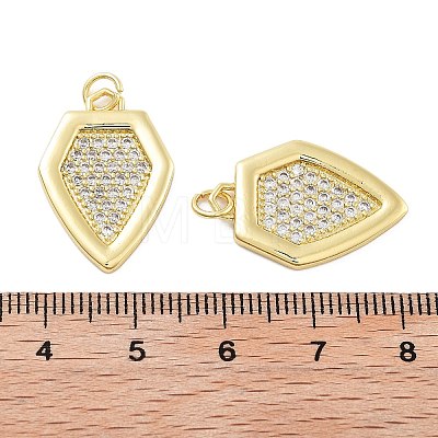 Rack Plating Brass Micro Pave Cubic Zirconia Pendants KK-Z071-47G-1