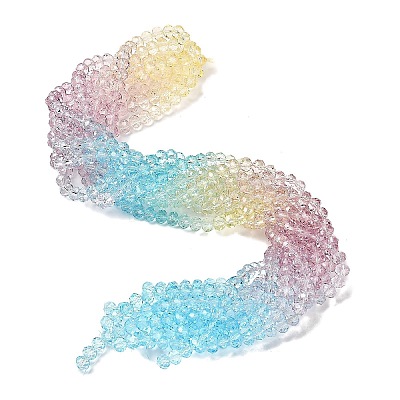 Transparent Painted Glass Beads Strands DGLA-A034-T6mm-A15-1