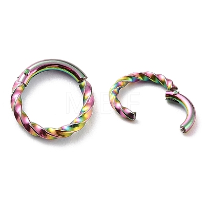 Ion Plating(IP) Twisted Ring Hoop Earrings for Girl Women STAS-K233-02A-MC-1
