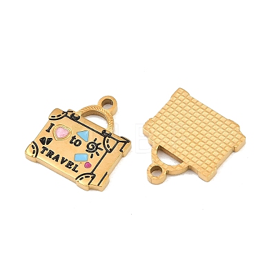 304 Stainless Steel with Enamel Charms SA-CBAA937-10B-G-1