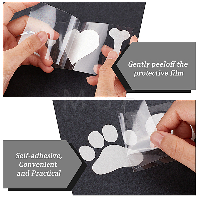 Gorgecraft 4 Sheets 4 Styles Dog Theme PET Plastic Adhesive Car Stickers STIC-GF0001-09-1