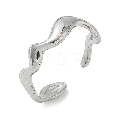 304 Stainless Steel Cuff Open Rings for Women RJEW-L341-07A-P-1