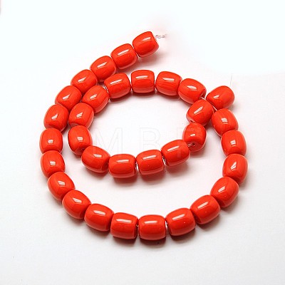 Imitation Amber Resin Drum Beads Strands for Buddhist Jewelry Making RESI-A009D-12mm-02-1