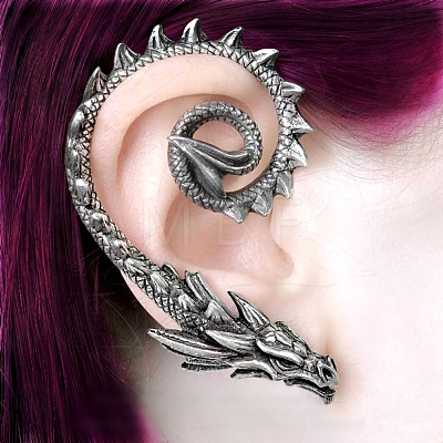 Alloy Dragon Stud Earrings EJEW-C046-04AS-1