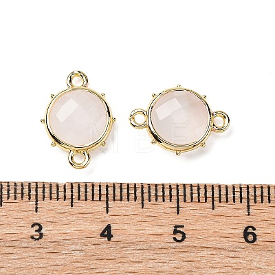 Brass Natural Quartz Crystal Connector Charms KK-Z096-01G-04-1