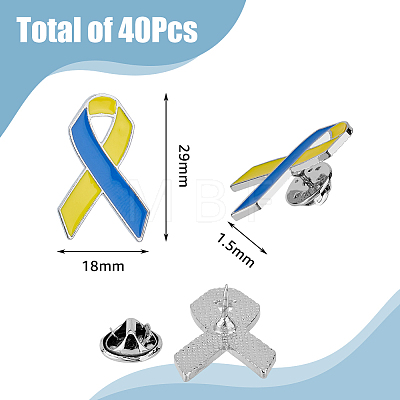 SUPERFINDINGS 40Pcs Solidarity Peace Awareness Ribbon Enamel Pins JEWB-FH0001-39-1