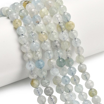 Natural Aquamarine Beads Strands G-L642-F05-6mm-1