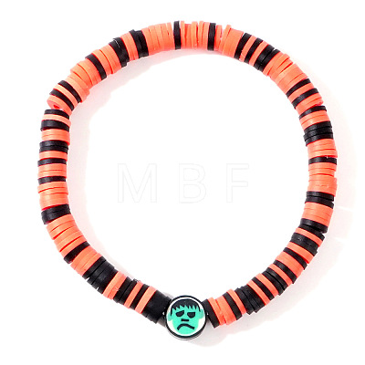 Halloween Polymer Clay Heishi Beads Stretch Bracelets KN1283-11-1
