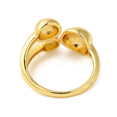 Brass Open Cuff Rings for Women RJEW-A048-05G-1