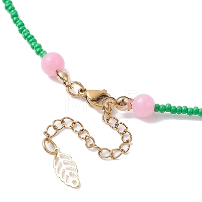 Glass Seed Pendants Necklaces for Women NJEW-MZ00031-04-1
