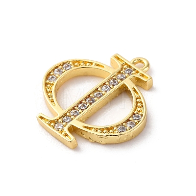 Rack Plating Brass Micro Pave Cubic Zirconia Pendant KK-H449-76G-09-1