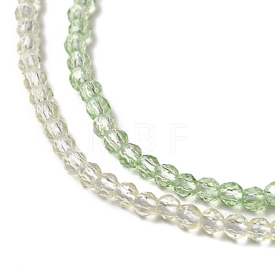 Transparent Gradient Color Glass Beads Strands GLAA-H021-01A-13-1