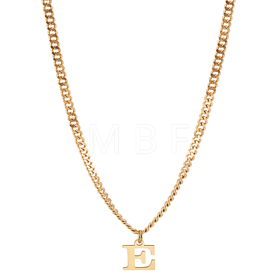 1Pc 304 Stainless Steel Letter Pendant Necklaces NJEW-LP0001-33E-G-1