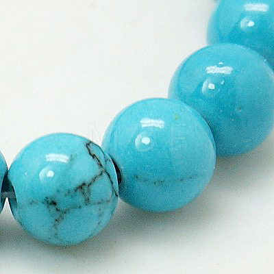 Natural Mashan Jade Round Beads Strands G-D263-6mm-XS33-1