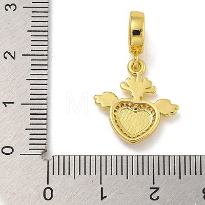 Rack Plating Brass Enamel European Dangle Charms KK-I718-26G-1