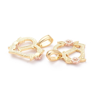 Real 18K Gold Plated Brass  Pendants KK-J042-43G-I-1