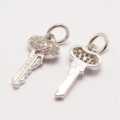 Brass Micro Pave Grade AAA Cubic Zirconia Charms ZIRC-G090-27P-NR-1